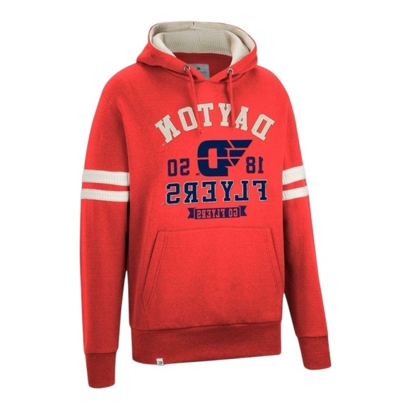 Colosseum DAYTON FLYERS Mens Sz L RED O HOOLIGAN Hoodie Waffle Stitched New NWT - Picture 1 of 10